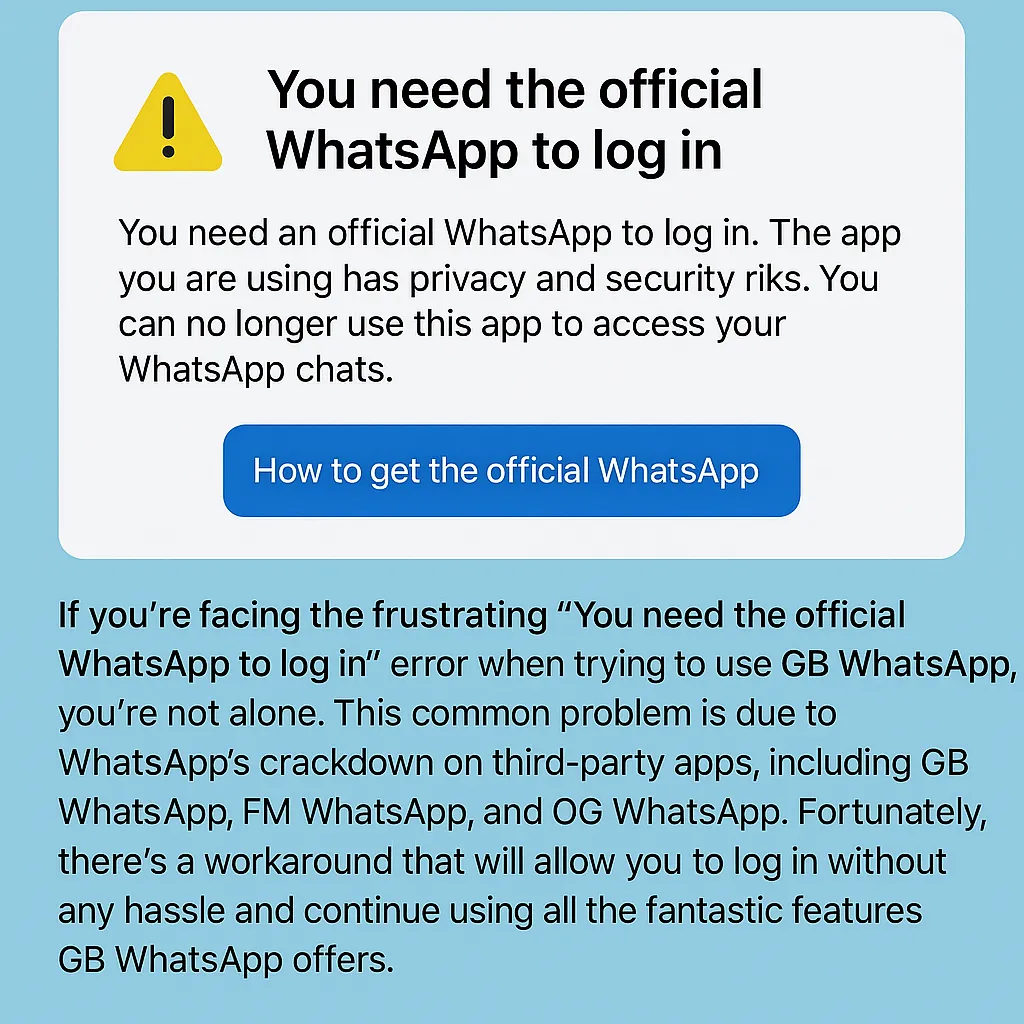 Login Issue Problem in GB WhatsApp  screenshot